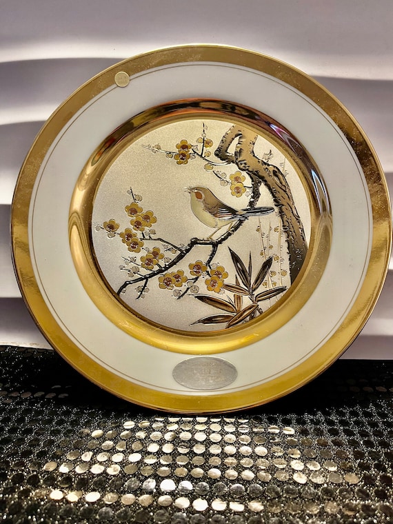 【美品】 放浪者ロロ 初期版 3枚セット LAL Japan Chokin Plate PL-60 Art Collection 24k Gold 9” Bird