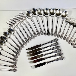 National Stainless “Dynasty” 33 Piece Stainless Steel Flatware Set Made in Japan Home and Living Decor Vintage Silverware Kitchenware gifts