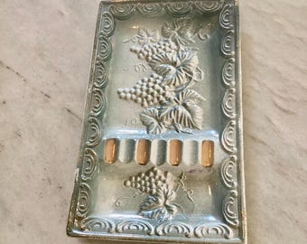 Set of 2 Signed Vintage Ceramic Oversized Ashtrays by Anthony