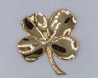 Vintage Four Leaf Clover 24K Gold Plated Irish Shamrock