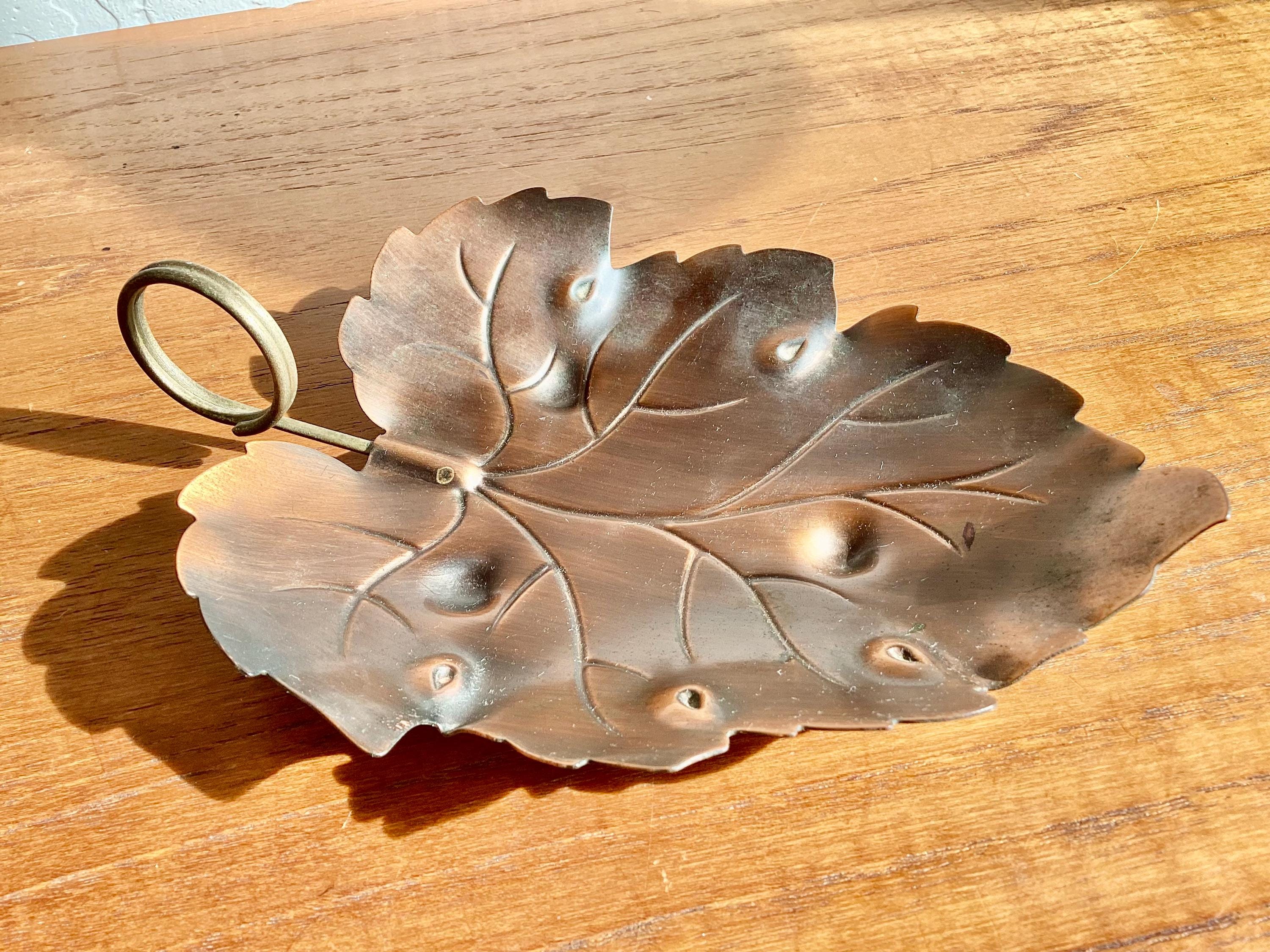 銅工芸ギルドリーフトレイ - Etsy 日本
