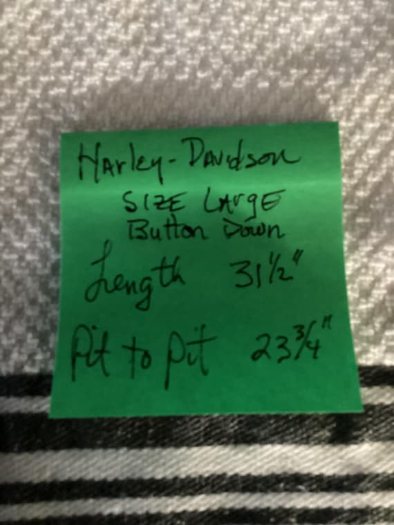 Harley Davidson Button Down Large Black Shirt Eag… - image 11