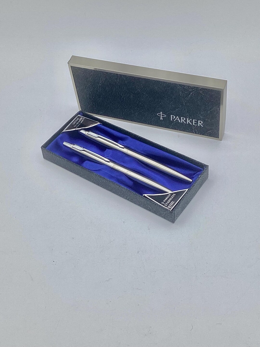 Vintage Parker Stainless Steel Pen and Pencil Set IOB 1990’s Gift Sets ...