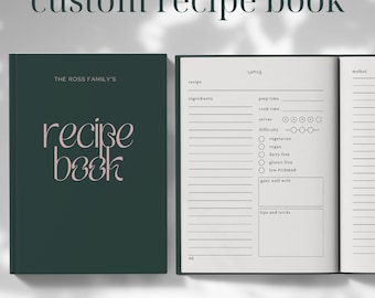 Libro de recetas personalizado: Libro de cocina familiar personalizado
