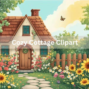 Cottage Digital Papers Set of 10 Garden Clipart Cozy Cottage Clipart Garden Backgrounds Digital Download Scrapbooking and Junk Journal Print