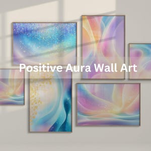 Positive Aura Printable Poster Spiritual Wall Art Colorful Aura Decor Aesthetic Digital Download Vibrant Aura Print Energy Healing Decor