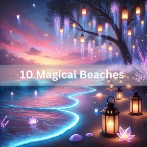 気まぐれなビーチのクリップアート 魅惑的なビーチの背景 10 種類の魔法の海のデジタルペーパー ジャンクジャーナルとスクラップブックの印刷物 即時ダウンロード