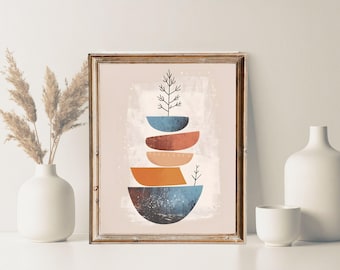Minimalist Christmas Tree Wall Art | Mid Century Modern Holiday Printable | Abstract Digital Download