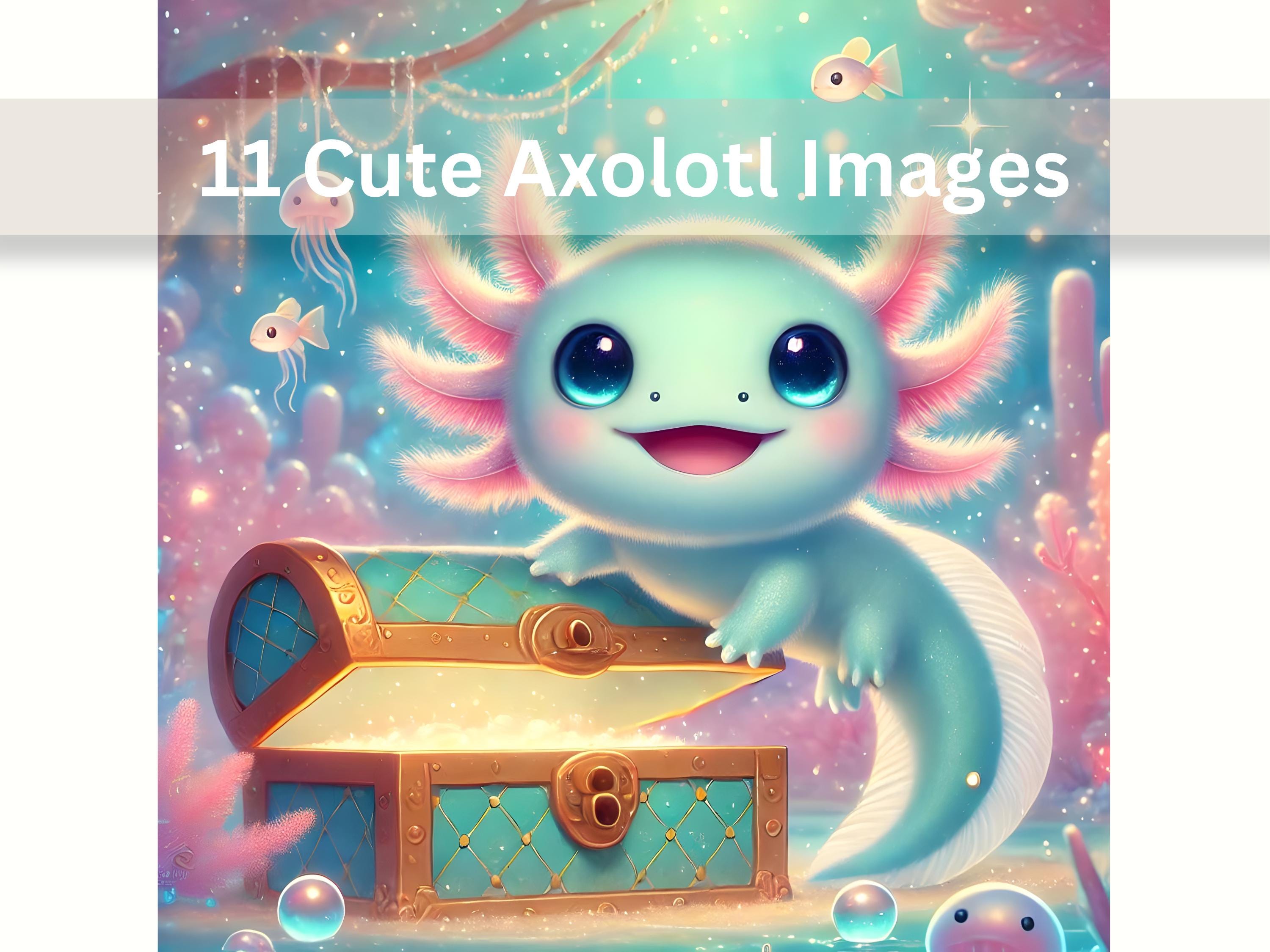 11 Cute Axolotl Digital Downloads Blue Axolotl Clipart Junk Journals Scrapbooking Kids Stickers Cute Amphibian PNG Kawaii Axolotls Printable