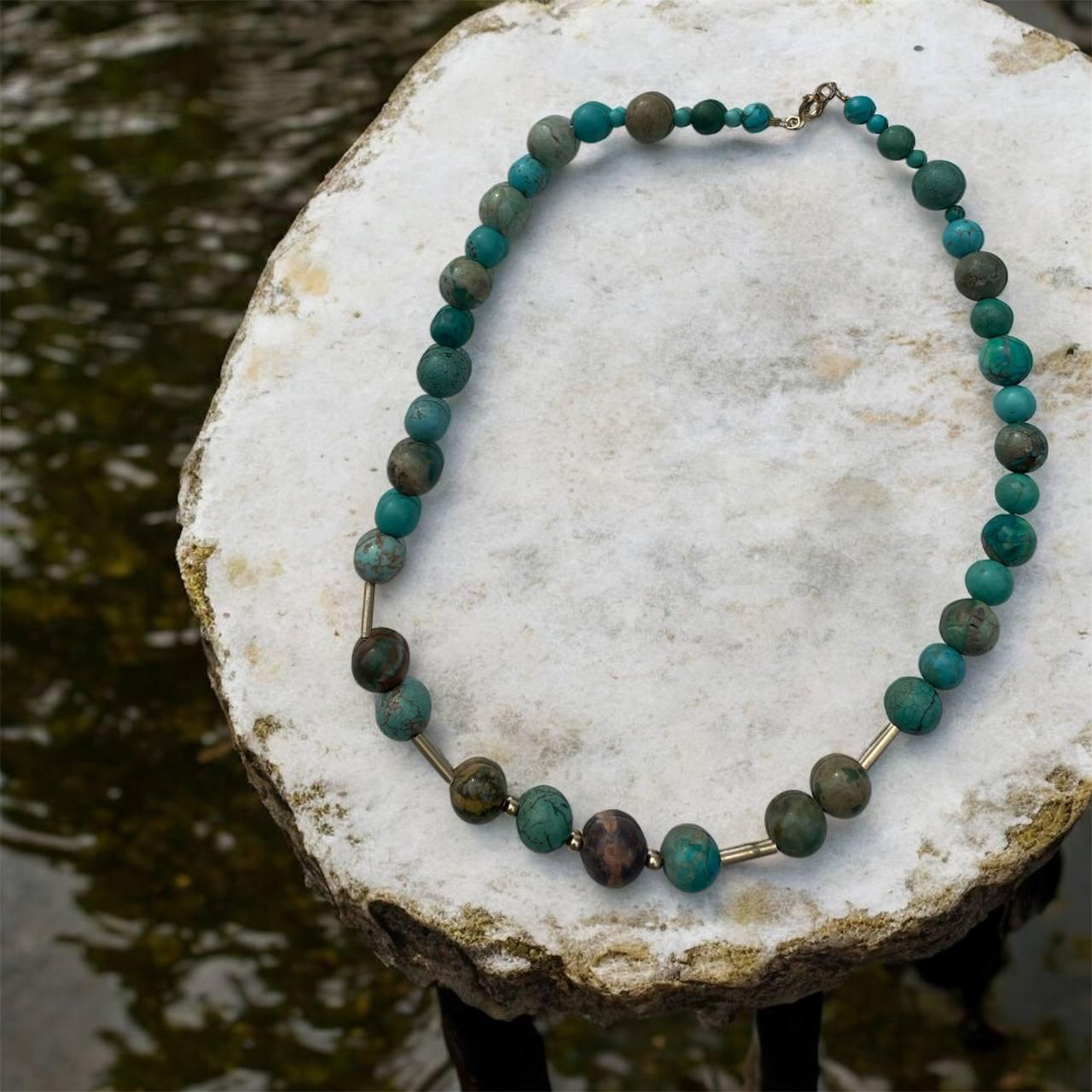 Turkish handmade necklace | turquoise beaded Necklace | Handmade |BOHEMIAN hippie styleNowruz gift| eidi