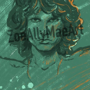 Handmade Digital Jim Morrison The Doors Music Poster Art Print
