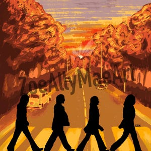 Handmade Digital Beatles Abbey Road Music Poster Art Print Medium