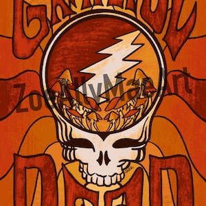 Handmade Grateful Dead Digital Music Band Poster Art Print