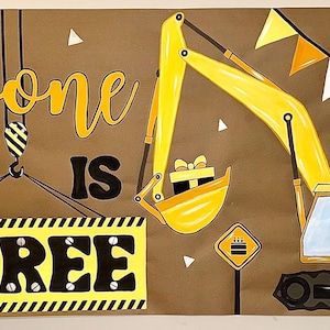 Striscioni in carta Kraft marrone DIPINTI A MANO a tema costruzione! Completamente personalizzabili per qualsiasi evento! :)