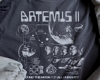 Artemis II NASA Mission T-Shirt: Vintage Feel, DTG Print, Space Exploration Apparel