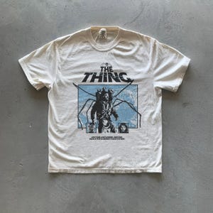 Retro 80s Horror Movie Shirt, Retro Japanese Poster Graphic Tee with The Thing Shirt, Sci-Fi Movie Merch, John Carpenter T-Shirt Collectible