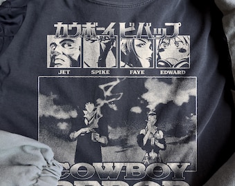 Camiseta vintage de Cowboy Bebop, anime, colores cómodos, unisex, manga