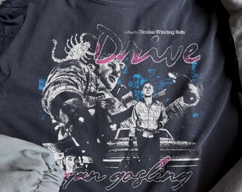 Camiseta de la película Drive, Comfort Colors 1717 Vintage Feel (estampado DTG), camiseta de película