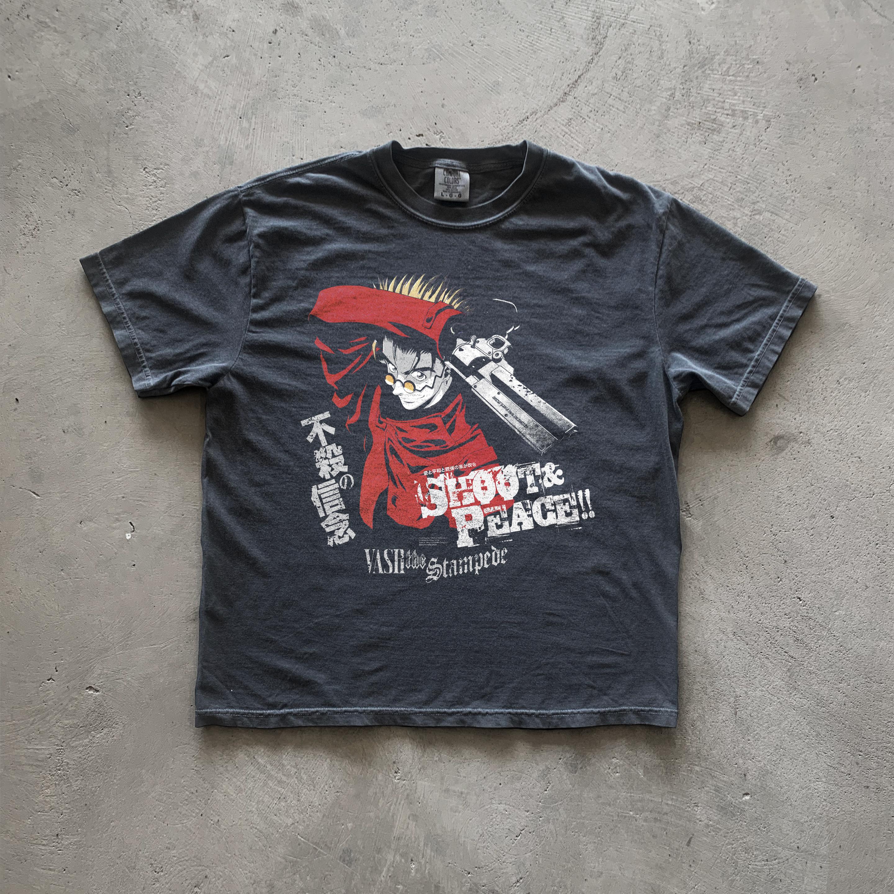 トライガン Tシャツ 黒 ヴァッシュ ウルフウッド アニメT TRIGUN STAMPEDE（トライガンスタンピード）』ヴァッシュや