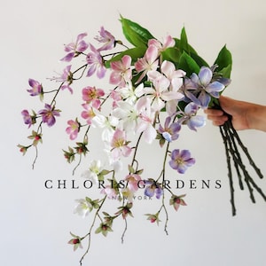 Ramo di Clerodendrum Wallichii Blossom da 31", stelo di fiori finti artificiali, decorazioni per la casa per matrimoni fai da te, fiori in tessuto di seta finta, regalo per lei