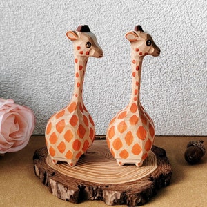 Handmade Giraffe Figurines, Wooden Giraffe Ornament Figurine, Wooden Ornaments, Rustic Home Decor, Office Decor, Animals Lovers Gift