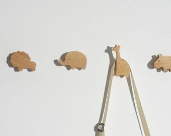 Animal Wall Hooks For Kids Room, Children's Room Wood Wall Hook, Animals Coat Hook, Wooden Coat Hook, Decorative Wall Hooks