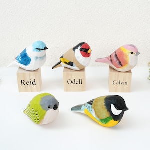 Handmade Wooden Carving Birds Figurine, Hand Crafted Birds, Bird Desk Decor, Bookshelf Decor, Animals Lovers Gift, Gifts For Bird Lovers
