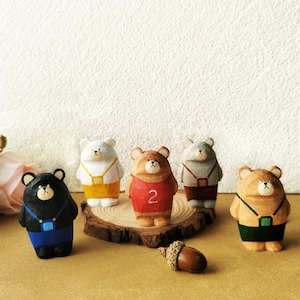 Handmade Wooden Carving Bear Figurines, Wooden Animal Figurines, Bear Statue, Wooden Ornaments, Bear Statue, Desk Decor, Animals Lovers Gift