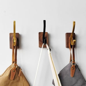 Walnut Hooks Wall, Coat Rack, Wooden Towel Hanger, Mounted Wooden Hooks Coat, Decorative Wall Hooks, Wood Wall Storage, Home Decor Gift