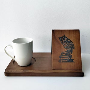Marque-page triangulaire en bois fait main, table de chevet porte-livre, support pour mobile en bois avec sous-bock, support pour téléphone iPad, livre cadeau