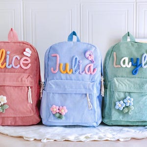 Sac à dos personnalisé pour tout-petit, sac pour enfant avec nom en fil personnalisé, sac pour la rentrée préscolaire, cartable pour garderie, cadeaux d'anniversaire pour fille/garçon