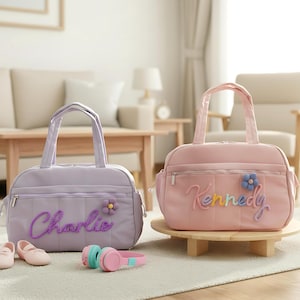 Borsa da viaggio per danza classica per bambine: etichetta personalizzata con nome e scomparti spaziosi, regalo per saggio di danza classica per bambine