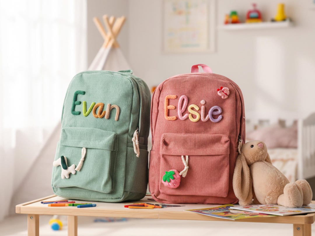 Personalized Toddler Backpack With Yarn Name: Custom Nursery School Bag ...