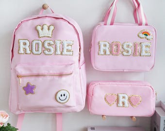 Personalized Backpack Name Backpack Back to School School Backpack Customizable Backpack Patch Backpack Girls Backpack Nylon Backpack Etsy