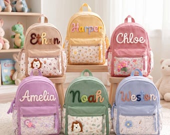Personalized Kids Backpack : Toddler School Bag, Back to School Gift for Girls & Boys