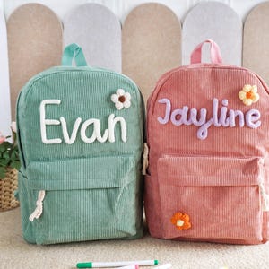 Mädchen Rucksack mit handgemachtem Namen | Kleinkind Rucksack | Vorschule Jungen Rucksack | Schulgeschenke für 2 3 4 5 6 7 8 Jahre alte Mädchen / Jungen / Schwester