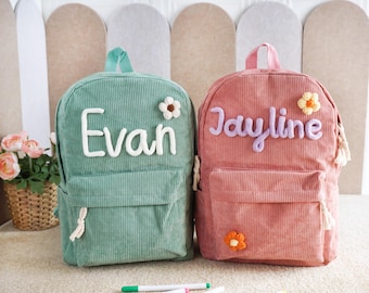 Girls Backpack With Handmade Name | Toddler Backpack | Preschool Boys Backpack | School Gifts for 2 3 4 5 6 7 8 years old Girl/Boy/Sister