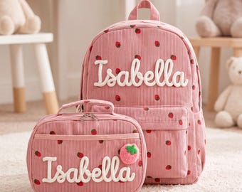 Custom Backpack & Lunch Bag Set:  Personalized Nursery Bag, Baby Shower Gift for Girls