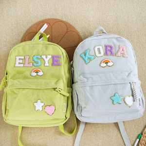 Sewn Letter Backpack,Personalized Kids Backpack,Kindergarten backpack,Toddler Backpack,School Bag,Monogram Backpacks,Back To School,