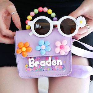 Pack amusant personnalisé pour tout-petits, sac à main pour fille, sac à main à bandoulière, mini sac à bandoulière, cadeau pour la maternelle, cadeaux pour les 2 3 4 ans, cadeau d'anniversaire