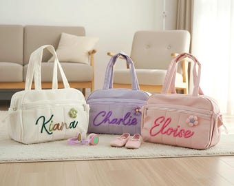 Girl’s Ballet Dance Duffel: Custom Name Tag & Spacious Compartments, Toddler Ballet Recital Gift
