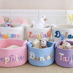 Babyparty-Geschenk-Korb, personalisiertes Baby-Geschenk, Baby-Namensgeschenk, Baby-Mädchen-Geschenk, Baby-Jungen-Geschenk, Aufbewahrungskorb, neugeborenes Geschenk