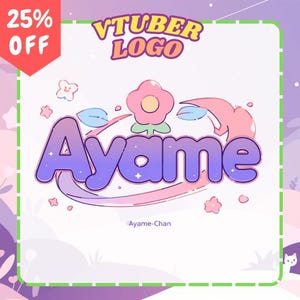 custom cute vtuber logo text, cute logo, chibi logo, kawaii logo text, pngtuber logo, giftuber logo , vtuber logo , twitch logo , streamer