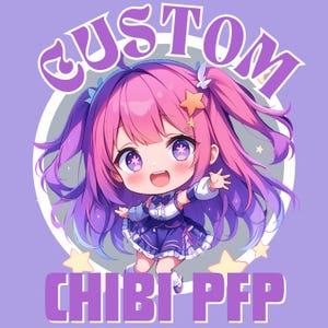 カスタムちびPFP | Pfpちび、Pfpコミッション、ちびコミッション、ちびPfp、プロフィールアイコン、ちびTwitchアイコン、ちびソーシャル、かわいいギフト