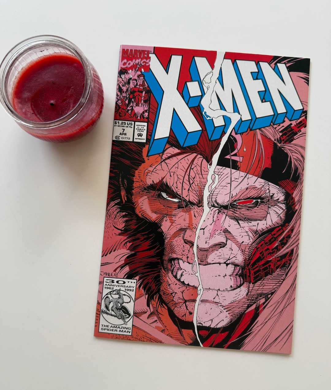 X-men #7 (1992) Jim Lee Wolverine Vs Omega Red Cover - Comic Book