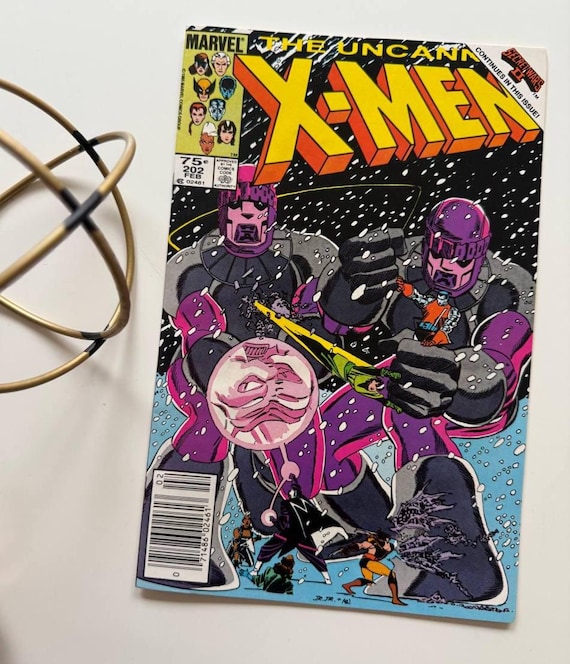 FANATIC♢CRISIS Uncanny X-men #202: Sentinels Vs Phoenix, 1990 Newsstand Edition