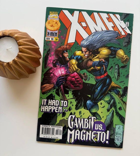 X-men #58 | Gambit and Joseph (clone of Magneto) Cover | Rogue