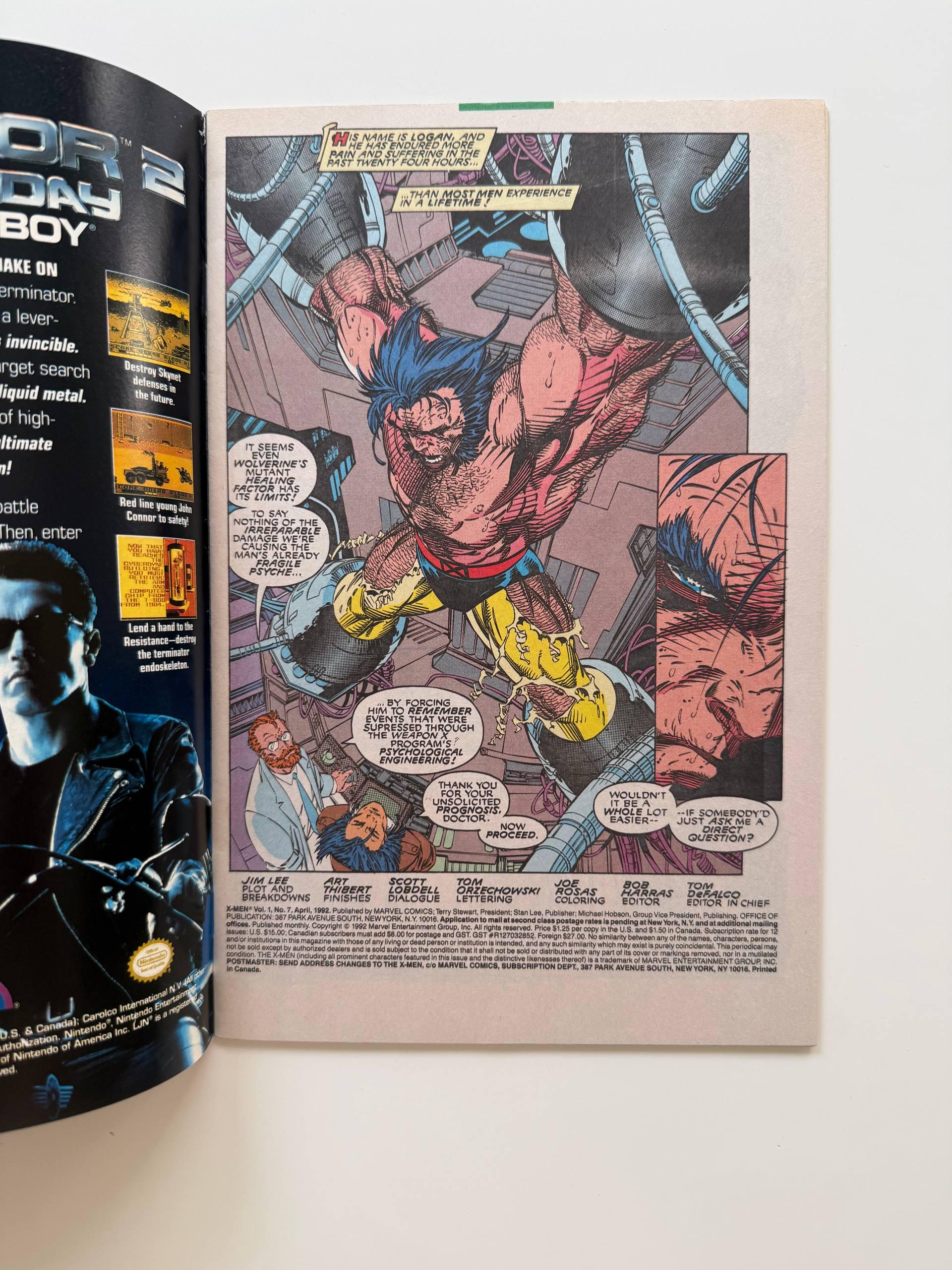 X-men #7 (1992) Jim Lee Wolverine Vs Omega Red Cover - Comic Book