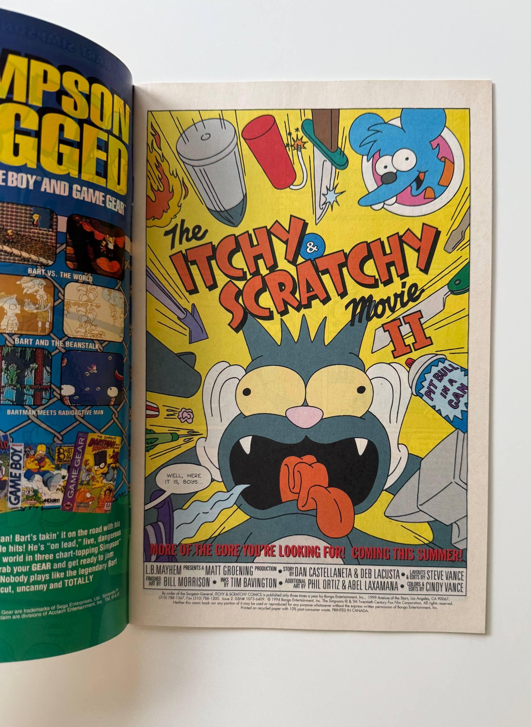 Itchy & Scratchy Comics #2 (1994): Die Simpsons Bongo Comic - Etsy.de