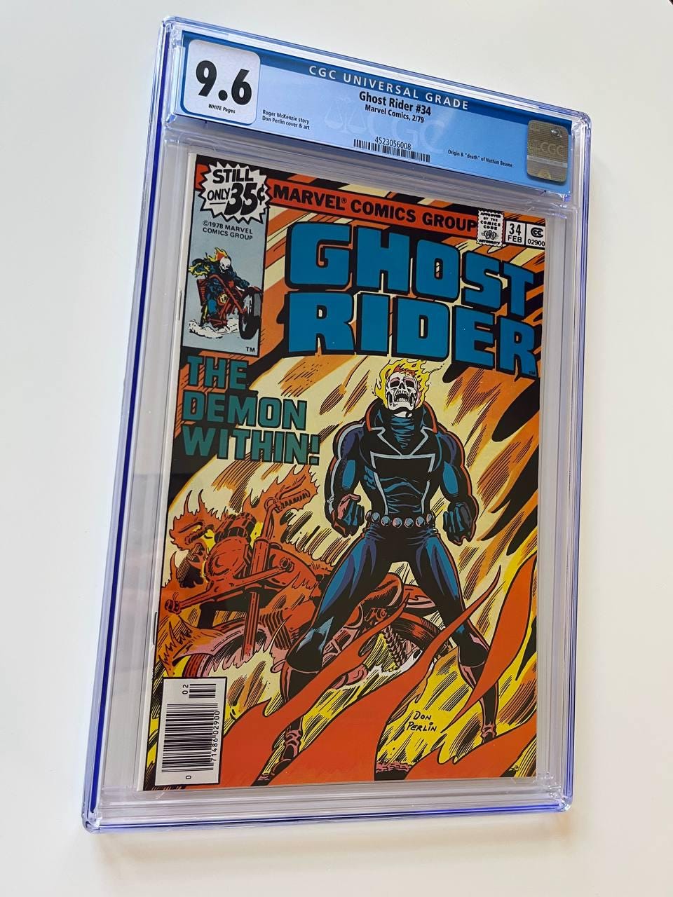 Marvel Comics Ghost Rider 第34号 ヴィンテージ 1979 -- GHOST RIDER #34 CGC 9.6 | White Pages - Collector's